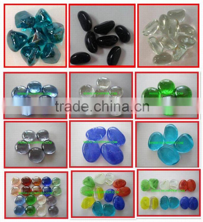 Blue tempered glass chips with mirror reflection for fireplace