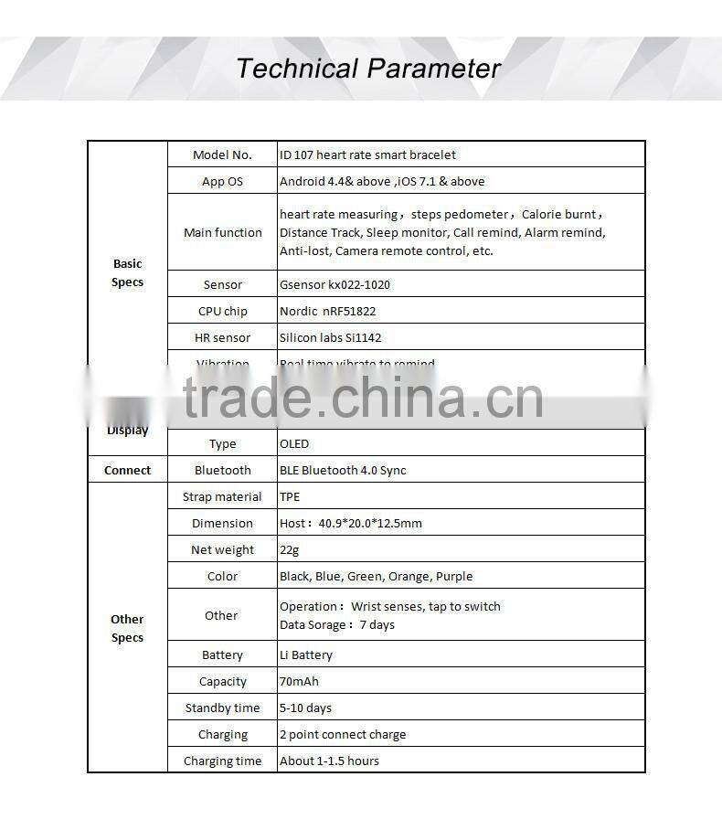 LED Smart Watch Sports pedometer Smartwatch Wrist Band IP67 Waterproof automatic heart rate ID107