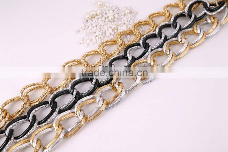 2016 Factory Direct Sell Aluminum Double chain ( jeans accessories chain free nickle)