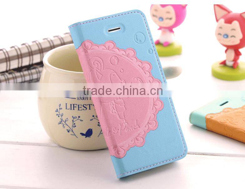 2015 Hot Selling Cartoon Flip Mobile Phone Case Cute Phone Cover For iPhone