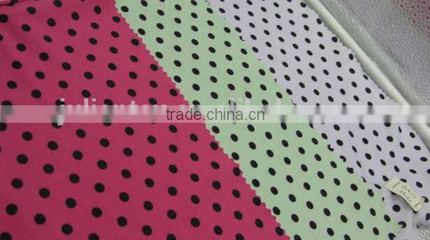 black dot on green polyester milk fiber Spandex print fabric names