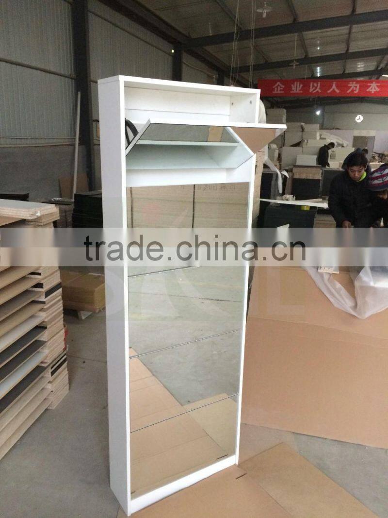 Wooden Shoe Rack / Shoe Cabinet With Mirror