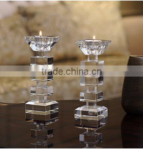 k9 crystal candle holder,high quality crystal pillar candle holders
