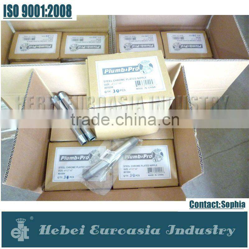 South American Market Chrome Plated Carbon Steel Pipe Nipple