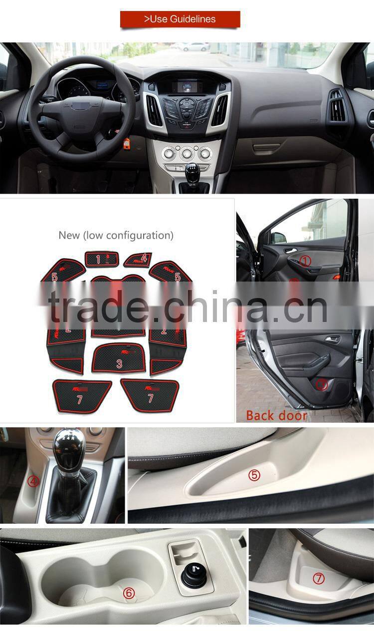 Car accessories red car mat for Ford new focus(low configuration) 11pcs/set