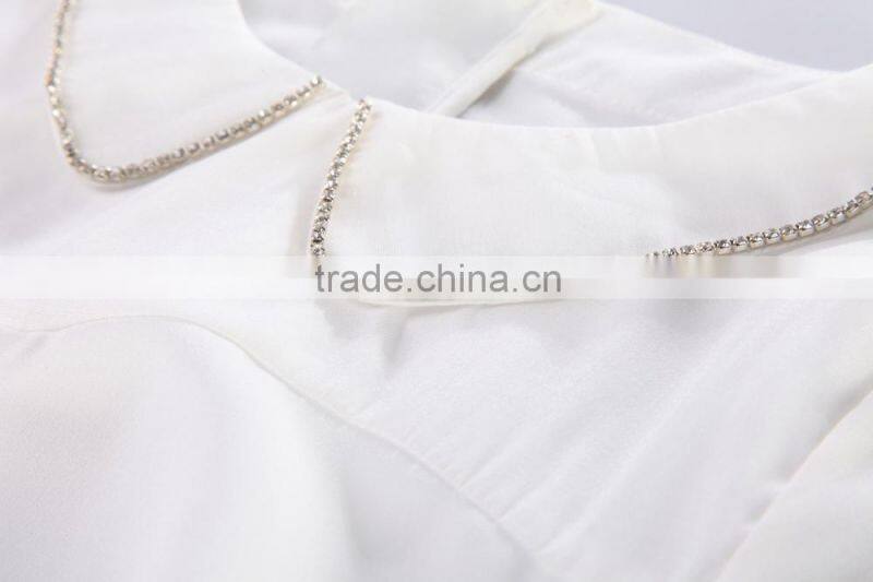 2015 ShangYi latest shirt designs for women t shirt long sleeve shirt with Voile lace