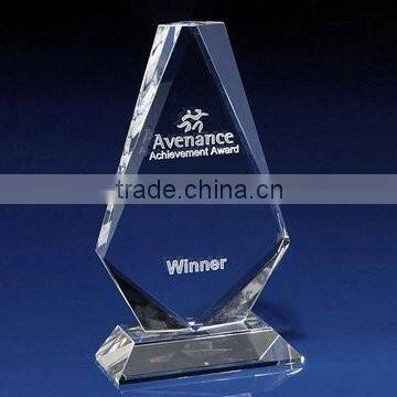 3d laser engraved logo crystal block for customized sport souvenirs or office decoration