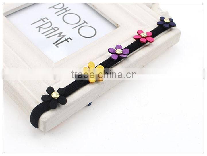 fashion flower design elastic hair bands, ponytail holders