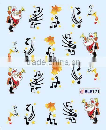 2015 HOT Sell BLE Series Christmas Water Transfer Decals Christmas Nail Rrt Sticker