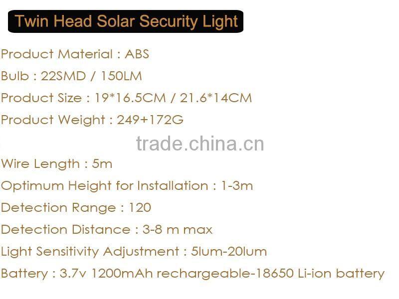 22 LED Outdoor Solar Floodlight Motion Sensor Security Light