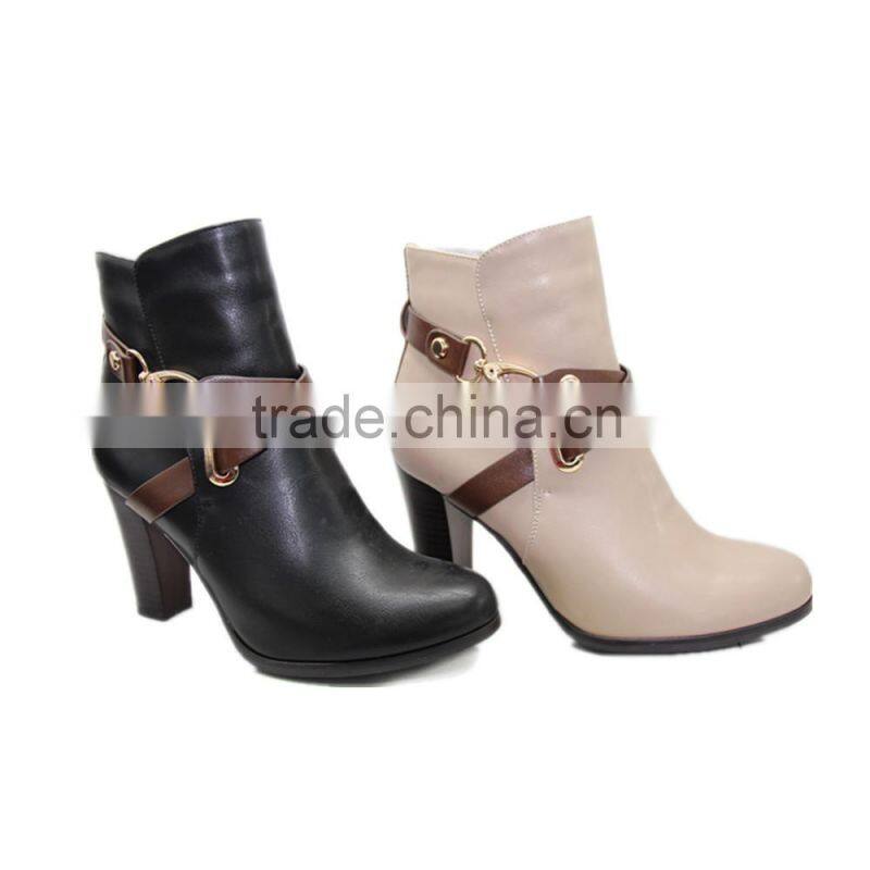 chunky heel boots women ankle boots in China