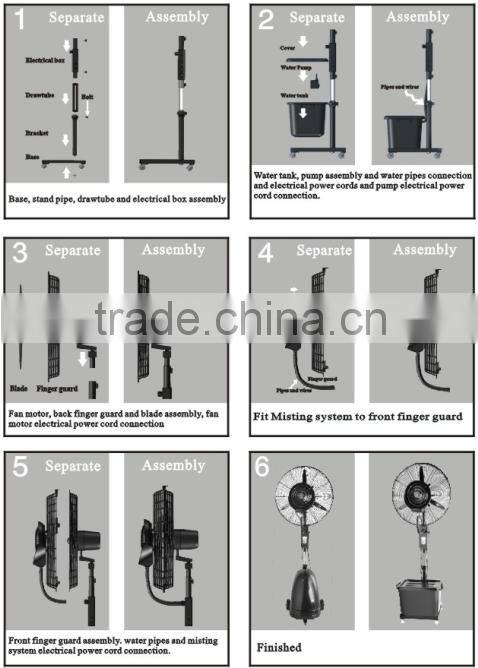 Wholesale mist fan pedestal fan with water spray