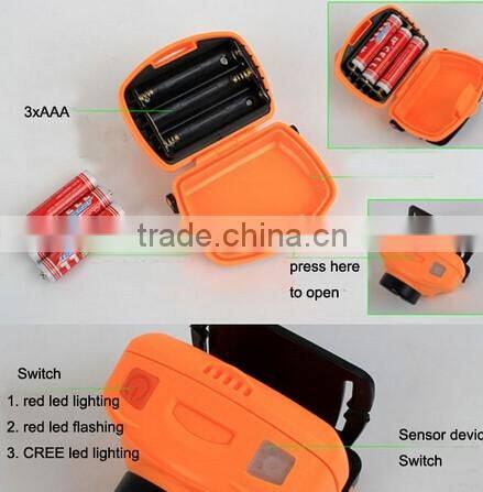 Mini Sensing Headlight 50Meter Distance Head Torch Lamp Cap/Hat Light For Reading Fishing Camping