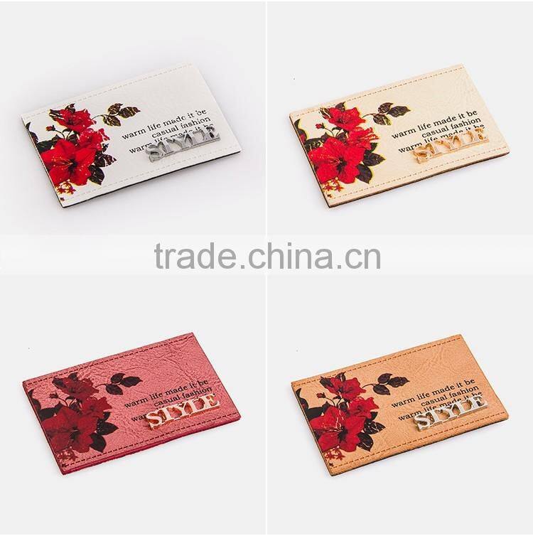 Garment leather label jeans leather patch with metal