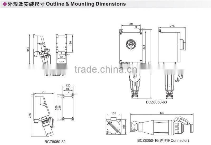IP65 China Hot seller Explosion proof plug and socket