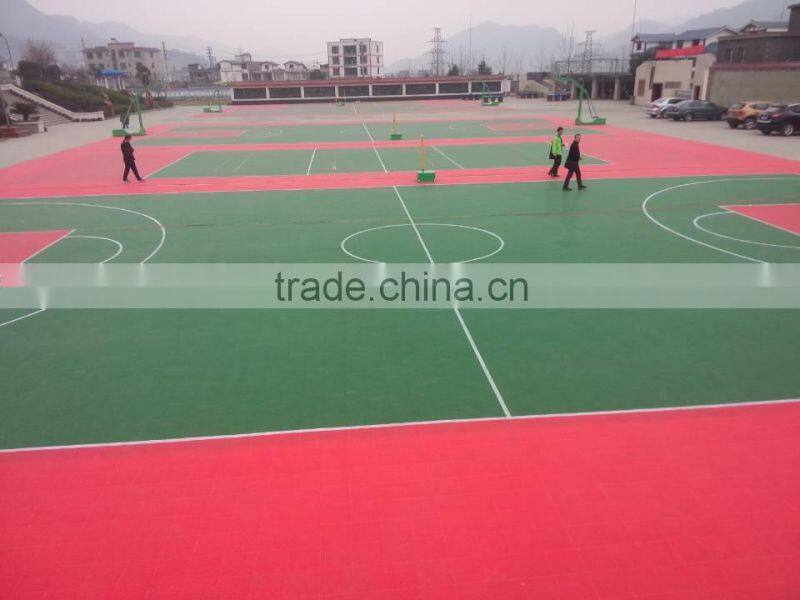 double layers interlocking plastic sport court flooring