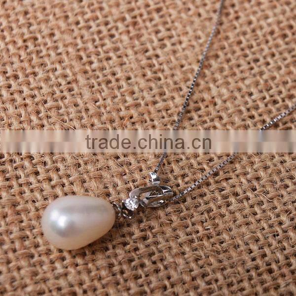 Natural pearl 925 sterling silver jewelry wholesale necklace pendant