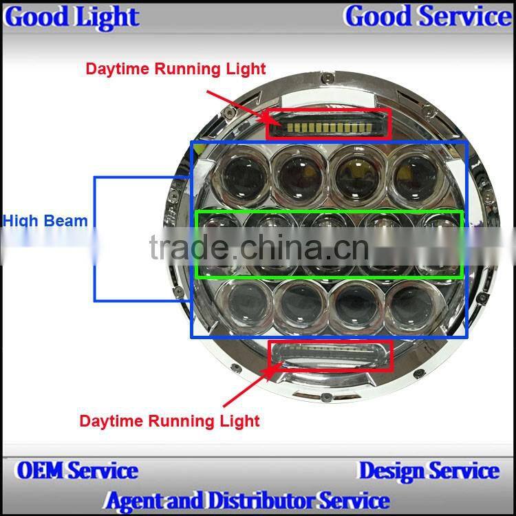 NEW PRODUCE!ovovs 7inch 75w led driving light, J-eep Wrangler Led Headlight with DRL