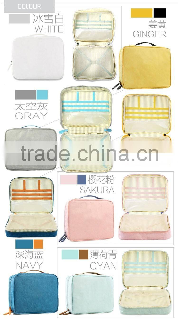 Waterproof Functional Cosmetics Makeup Washing Accessories Storage Bag With Zipper Closure