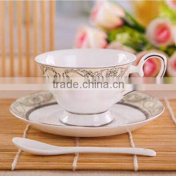 European style bone china coffee cup and saucer set