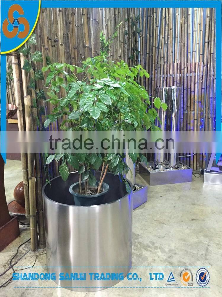 indoor decoration rectangle brown stainless steel water fountain for sale