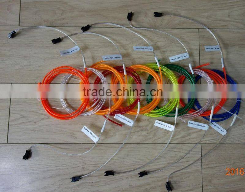 Super luminance 2.6mm Yellow EL WIRE For AC110V-240V 25M-35M EL INVERTER
