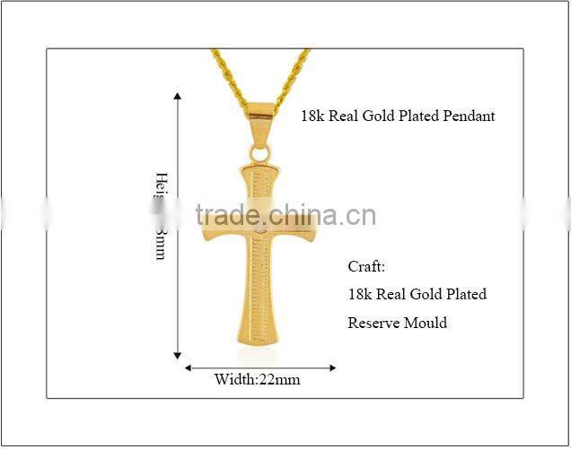 ATHENAA Jewelry 18K Gold Color Jesus Cross Pendant for Women Religious Jewelry