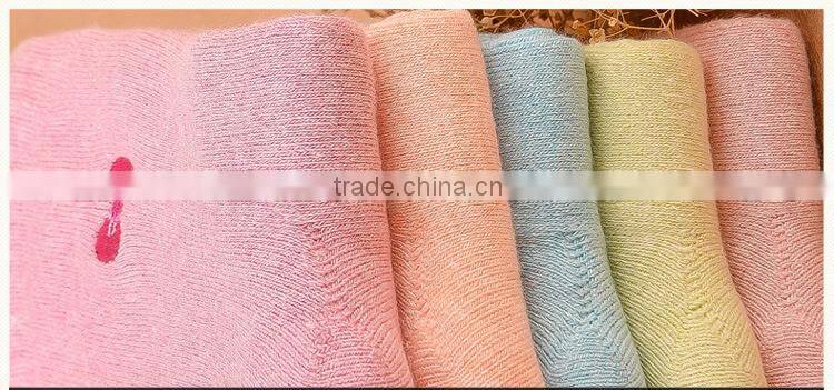 Embroidery bow socks warm thick Terry cotton thick line knitting socks china socks factory