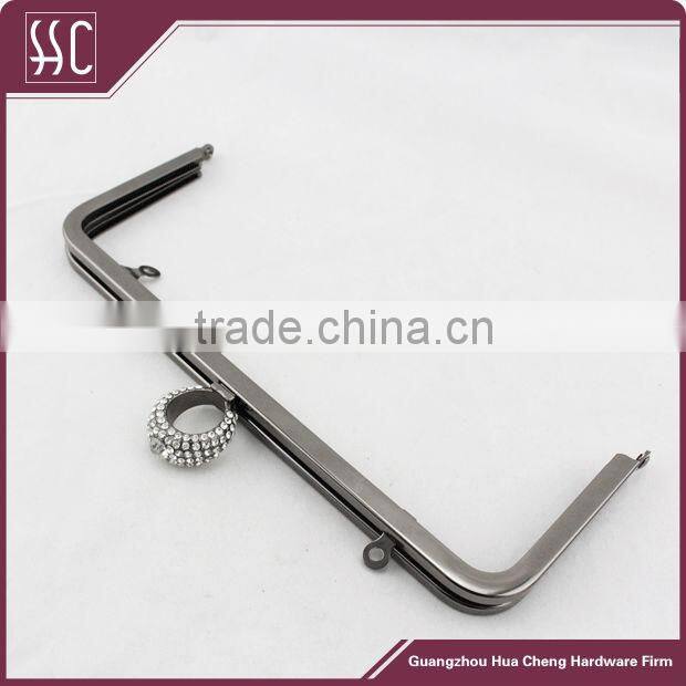 9*3.5 inch gunmetal purse frame with diamond lock