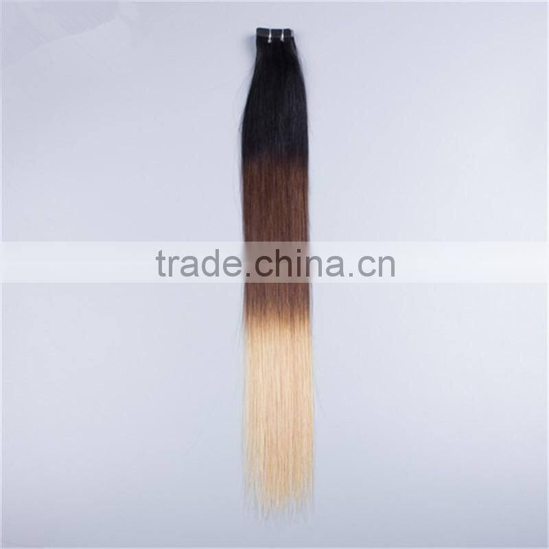 wholesale three tone tape hair extensions virgin brazilian hair unprocessed