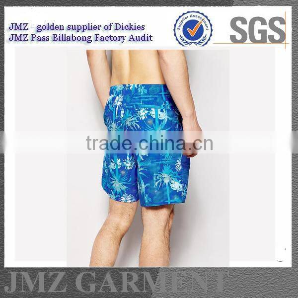 custom OEM wholesale swim trunks swimwear for mens polyester with your own print design new 2015 low moq China supplier
