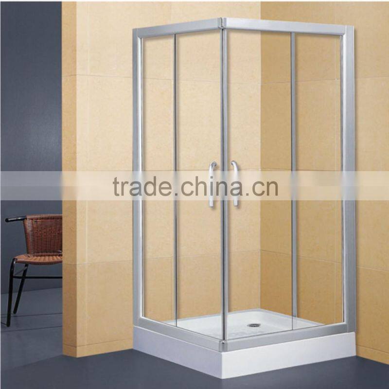 Aluminium Framed Simple Shower Enclosure with White Acrylic Shower Tray