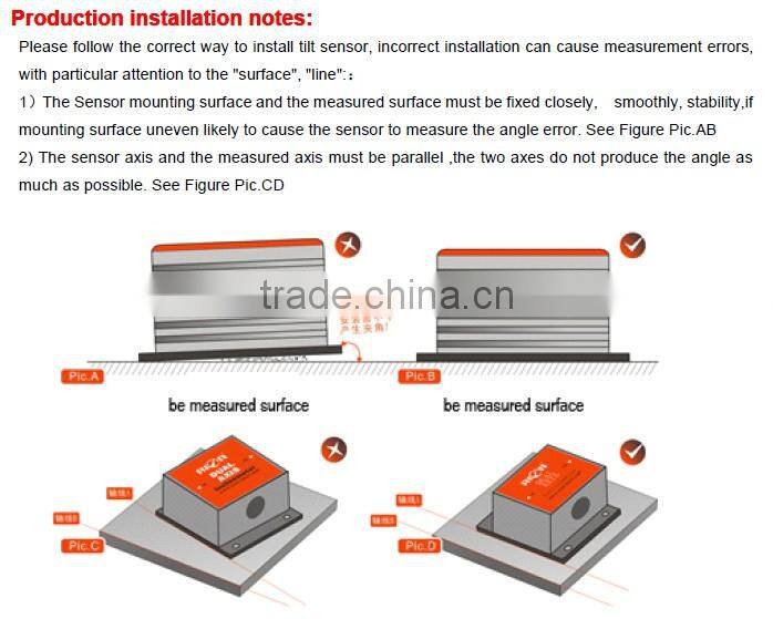LCA320 Low cost MEMS Based Analog Inclinometer With 0-5V or 0.5-4.5V optional , No-contact and Can Real Time Output