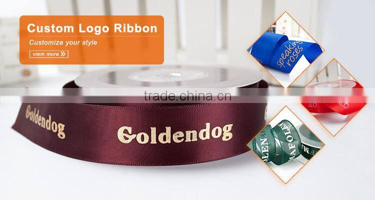 factory customized brand name printed satin ribbon