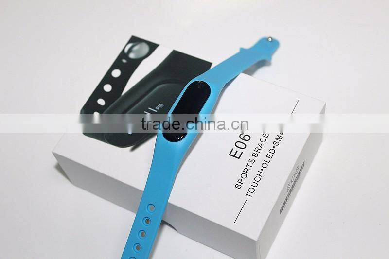 Smart wearable project OEM service logo printing TPU/silicone smart E06 sport fitness wristband
