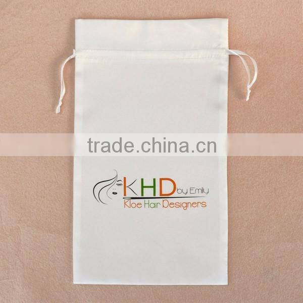custom hair packaging satin silk bag with logo customized