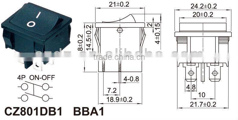with neon lamp KCD2 rocker switch,On Off On Illuminated rocker Switch