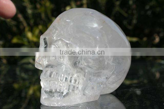Rare Stuning Quartz Rock Crystal Skull Carving