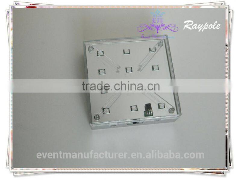 New square color changing led centerpiece light office table decoration