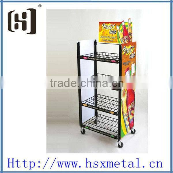 store powder coated metal stands /powder coated product display shelf HSX-S337