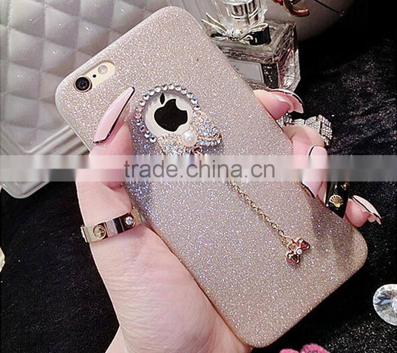 Bowknot Glitter Cases for iPhone 6 6s Soft Silicone Cover Case With Bling Bling Diamond Cover for iPhone 5 5s 6 6s Plus