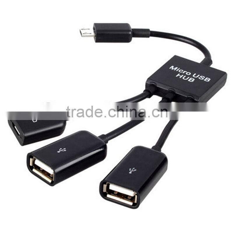 Hot sell 3 in 1 Micro USB OTG Hub Host Cable Adapter with Power Charging for Android Phone&tablet