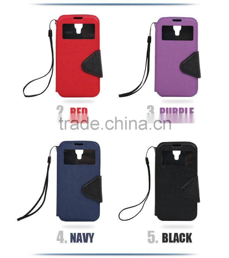 LZB Fashion contrast color series waterproof flip case cover for Alcatel C3