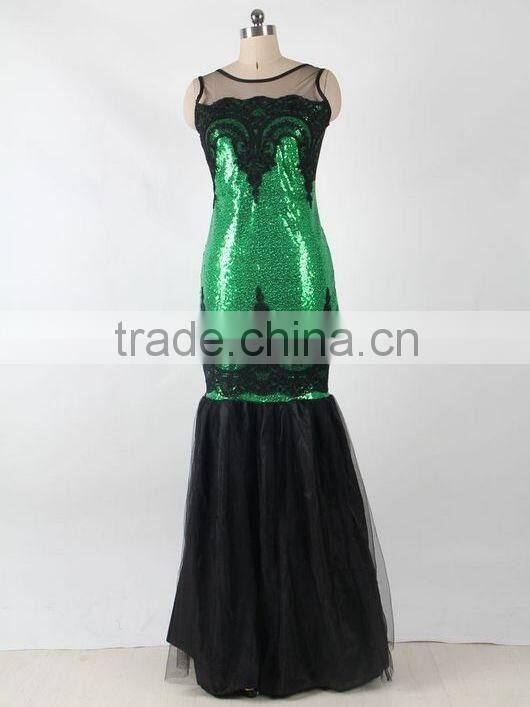 Latest fashion 5 colors ready stock low back sexy mermaid evening dress with sequin
