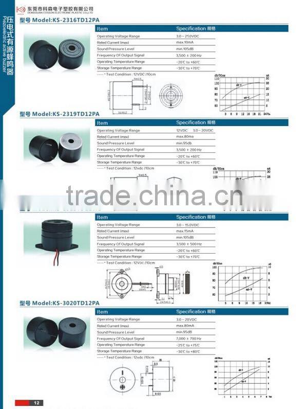 loud piezo buzzer 24v