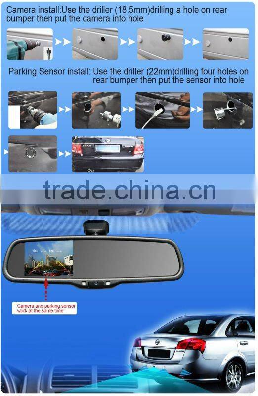 Window Glass Mounting car bluetooth rearview mirror in Car