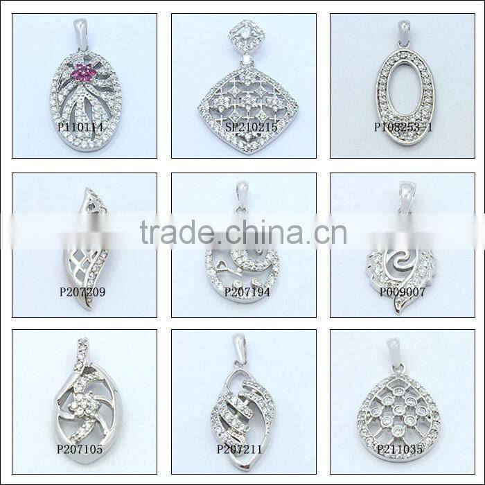 925 sterling silver star of david pendant charm zircon design