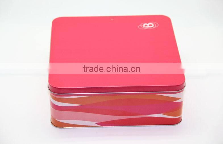 Antique Big Square Tin Boxes Packaging , Metal Storage Cake Tin Recyclable