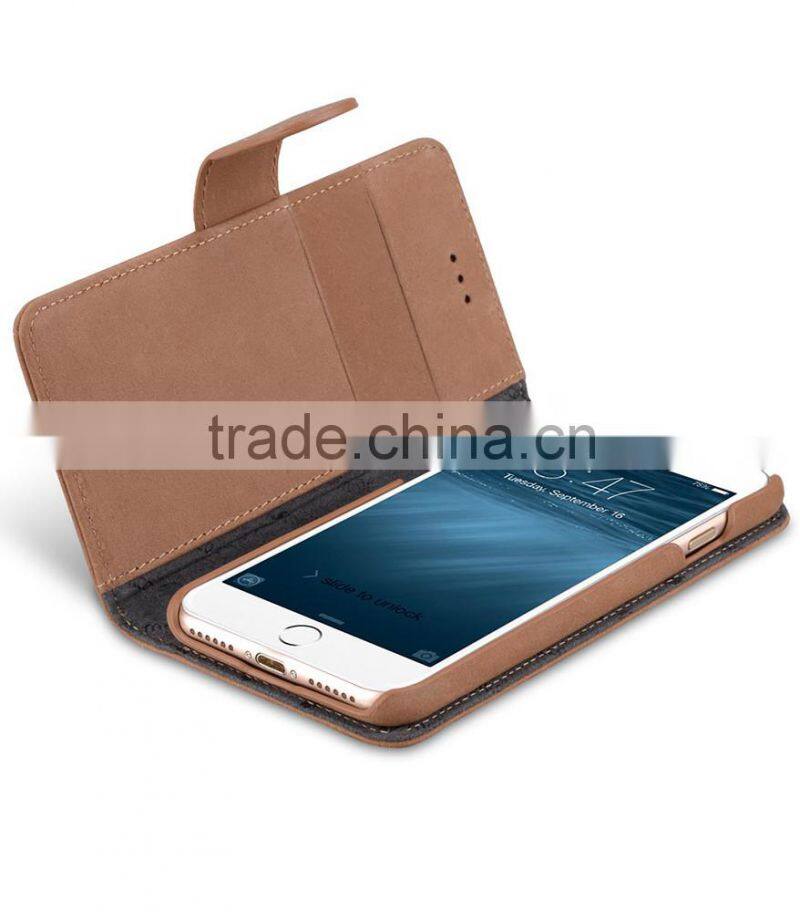 2016 classic Brown Wallet case MOBILE PHONE COVER Leather Case for Apple iPhone 7 Plus (5.5")
