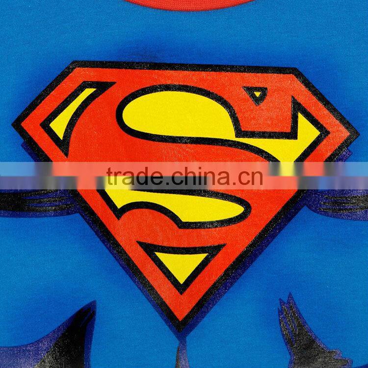 blue superman boys kids t shirts design with cape